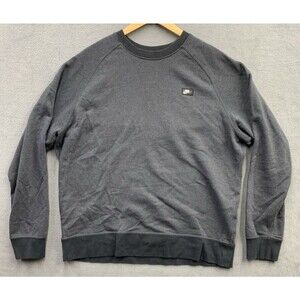 Nike Sweater Mens Size XL Crew Neck Charcoal Gray Black Trim 823872-060